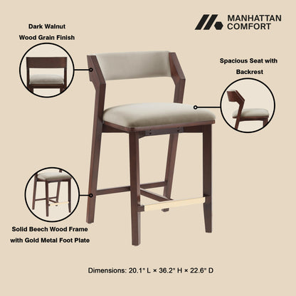 Manhattan Comfort Patricia Counter Stool  - Set of 3