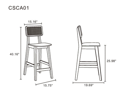 Manhattan Comfort Versailles Counter Stool  - Set of 3