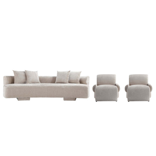 Manhattan Comfort 3-Piece Verandah XL Sofa and Accent Chairs