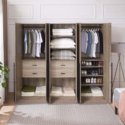 Manhattan Comfort 3-Piece Lee Wardrobe Closet 1.0, 2.0, and 3.0