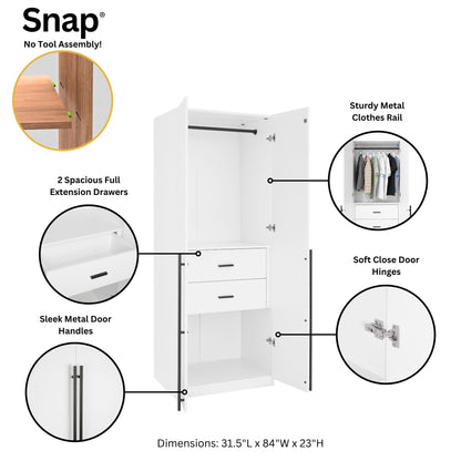 Manhattan Comfort 3-Piece Lee Wardrobe Closet 1.0, 2.0, and 3.0