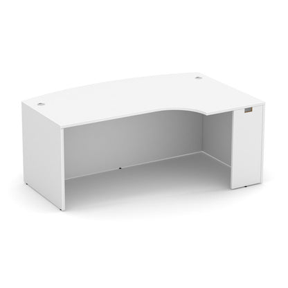 OfficeSource OS Laminate Collection Bow Front Desk with Left Corner Extension