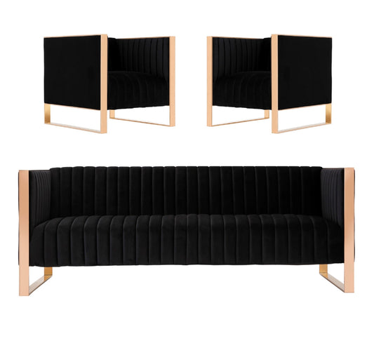 Manhattan Comfort 3-Piece Trillium Sofa and Arm Chair Set