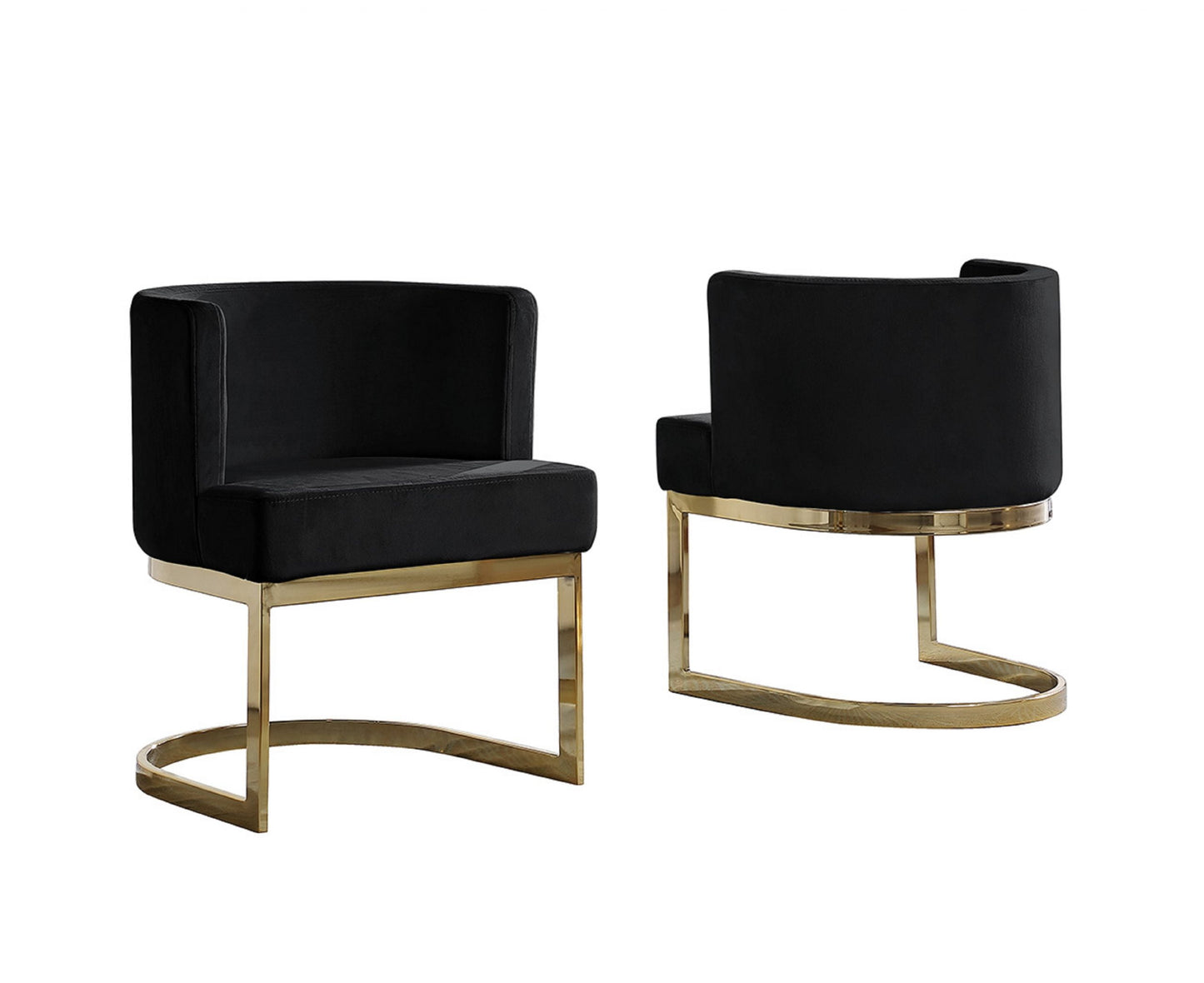 Velvet Side Chair with Gold, Chrome Base – Single