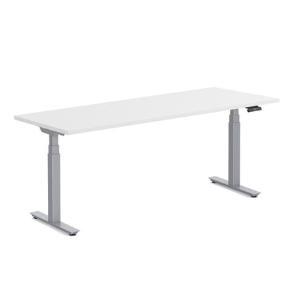 3-Stage, Deluxe Electric, Height Adjustable W Desk w/White Top - PLTHATFEET24 Included