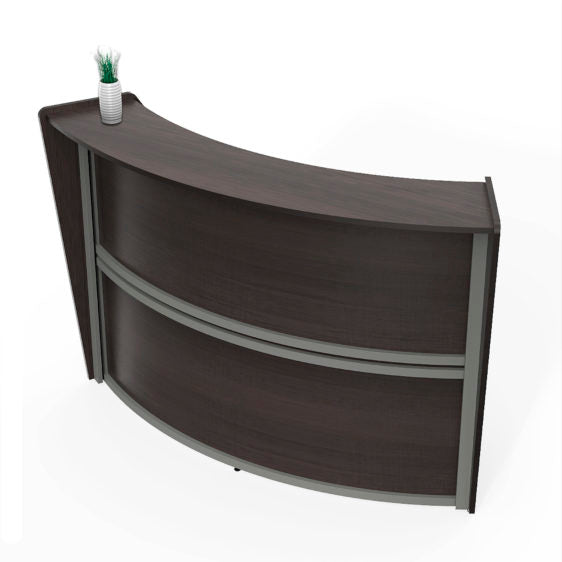 Curved Reception Desk with Counter, 72”W x 32”D x 46”H