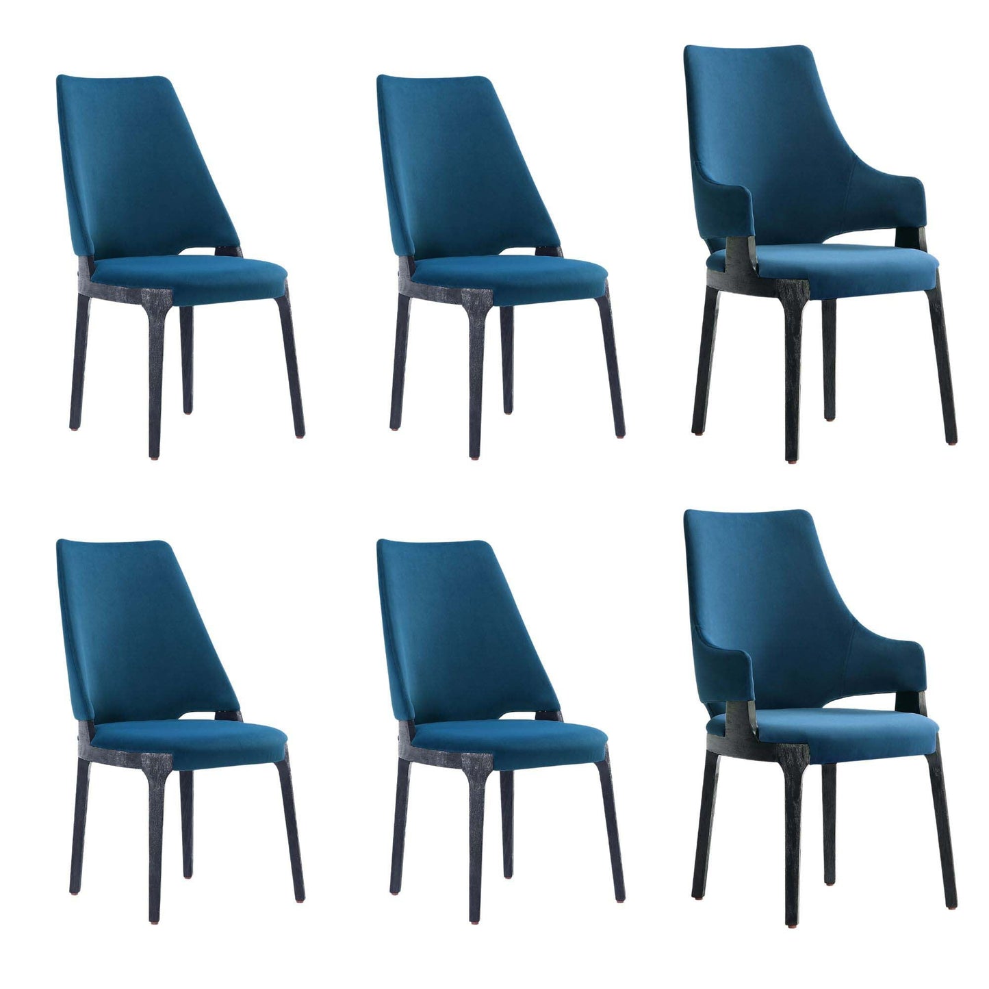 Manhattan Comfort 6-Piece Kara Dining Chair and Arm Chair