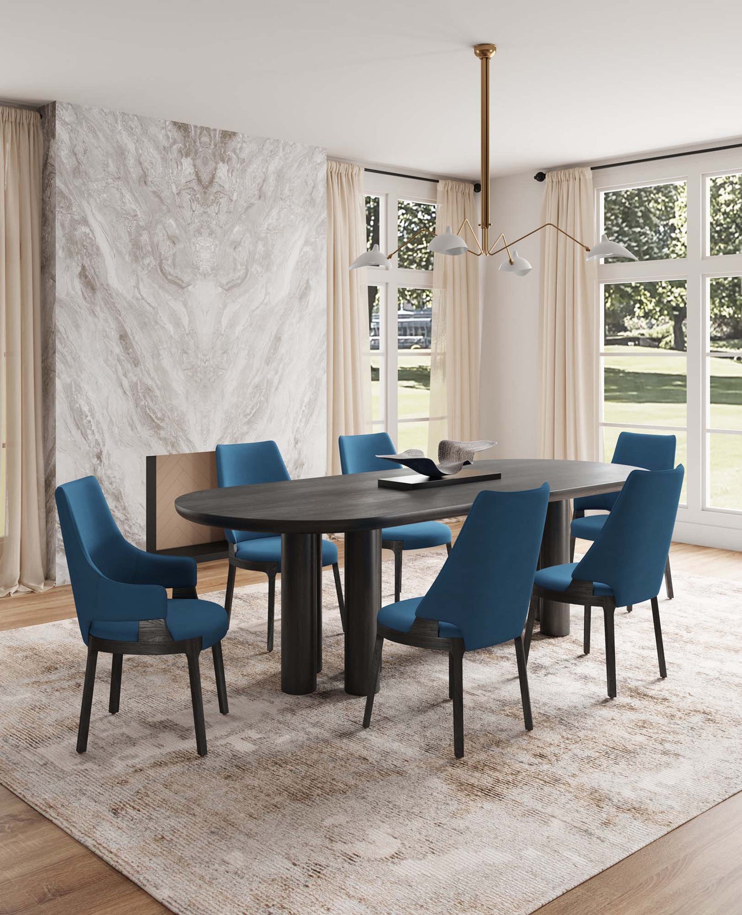 Manhattan Comfort 6-Piece Kara Dining Chair and Arm Chair