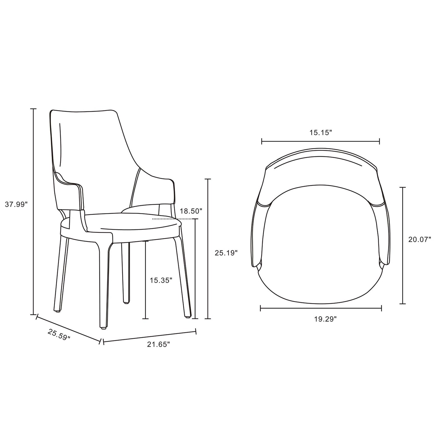 Manhattan Comfort 6-Piece Kara Dining Chair and Arm Chair