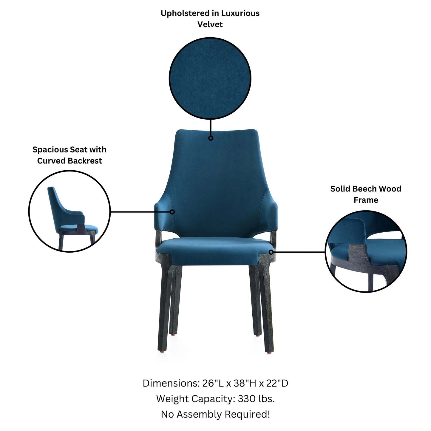Manhattan Comfort 6-Piece Kara Dining Chair and Arm Chair