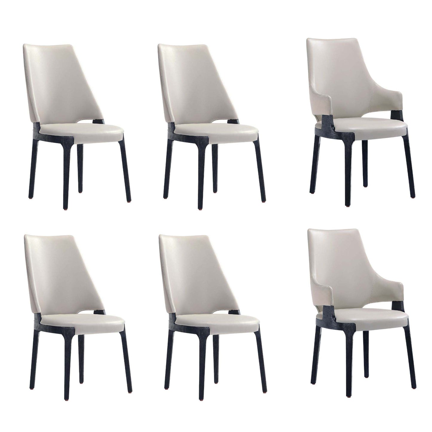 Manhattan Comfort 6-Piece Kara Dining Chair and Arm Chair