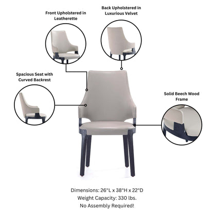 Manhattan Comfort 6-Piece Kara Dining Chair and Arm Chair