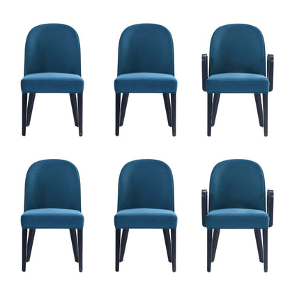 Manhattan Comfort 6-Piece Hillman Dining Chair and Arm Chair