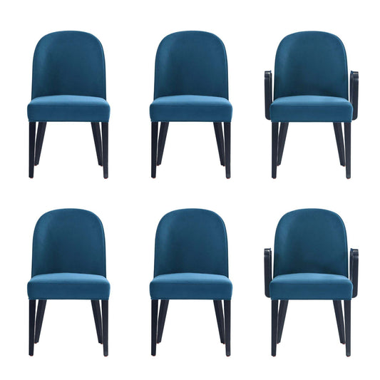 Manhattan Comfort 6-Piece Hillman Dining Chair and Arm Chair