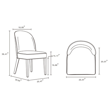 Manhattan Comfort 6-Piece Hillman Dining Chair and Arm Chair