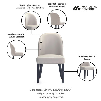 Manhattan Comfort 6-Piece Hillman Dining Chair and Arm Chair