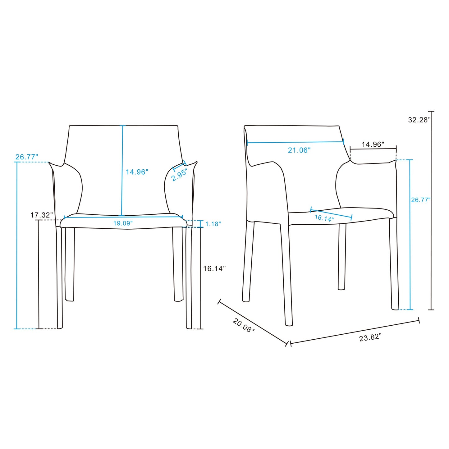 Manhattan Comfort 4-Piece Paris Dining Chairs