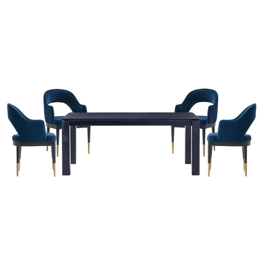 Manhattan Comfort 5-Piece Carrington and Rockaway Dining