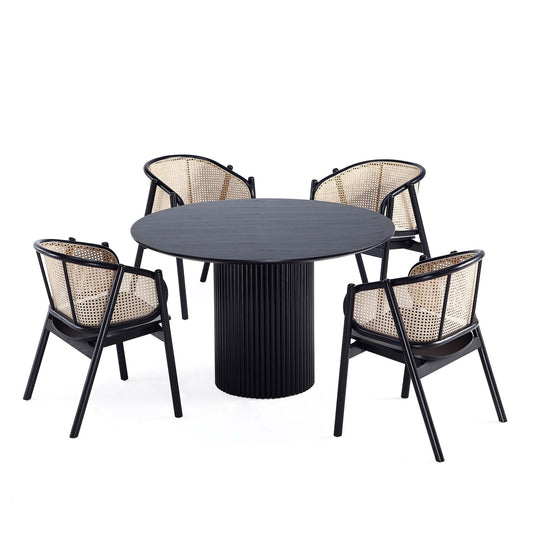Manhattan Comfort 5-Piece Versailles and Hathaway Dining