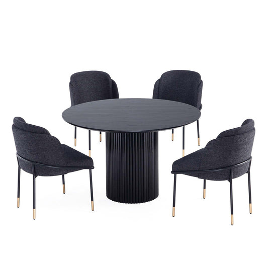 Manhattan Comfort 5-Piece Flor and Hathaway Dining