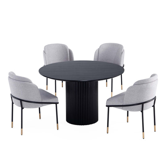 Manhattan Comfort 5-Piece Flor and Hathaway Dining