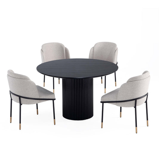 Manhattan Comfort 5-Piece Flor and Hathaway Dining