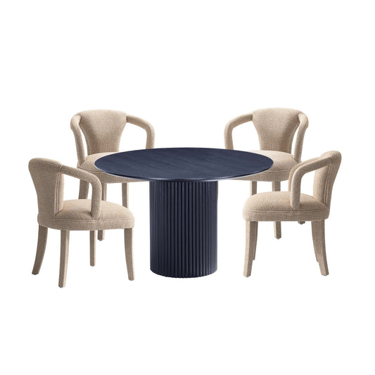 Manhattan Comfort 5-Piece Palmer and Hathaway Dining
