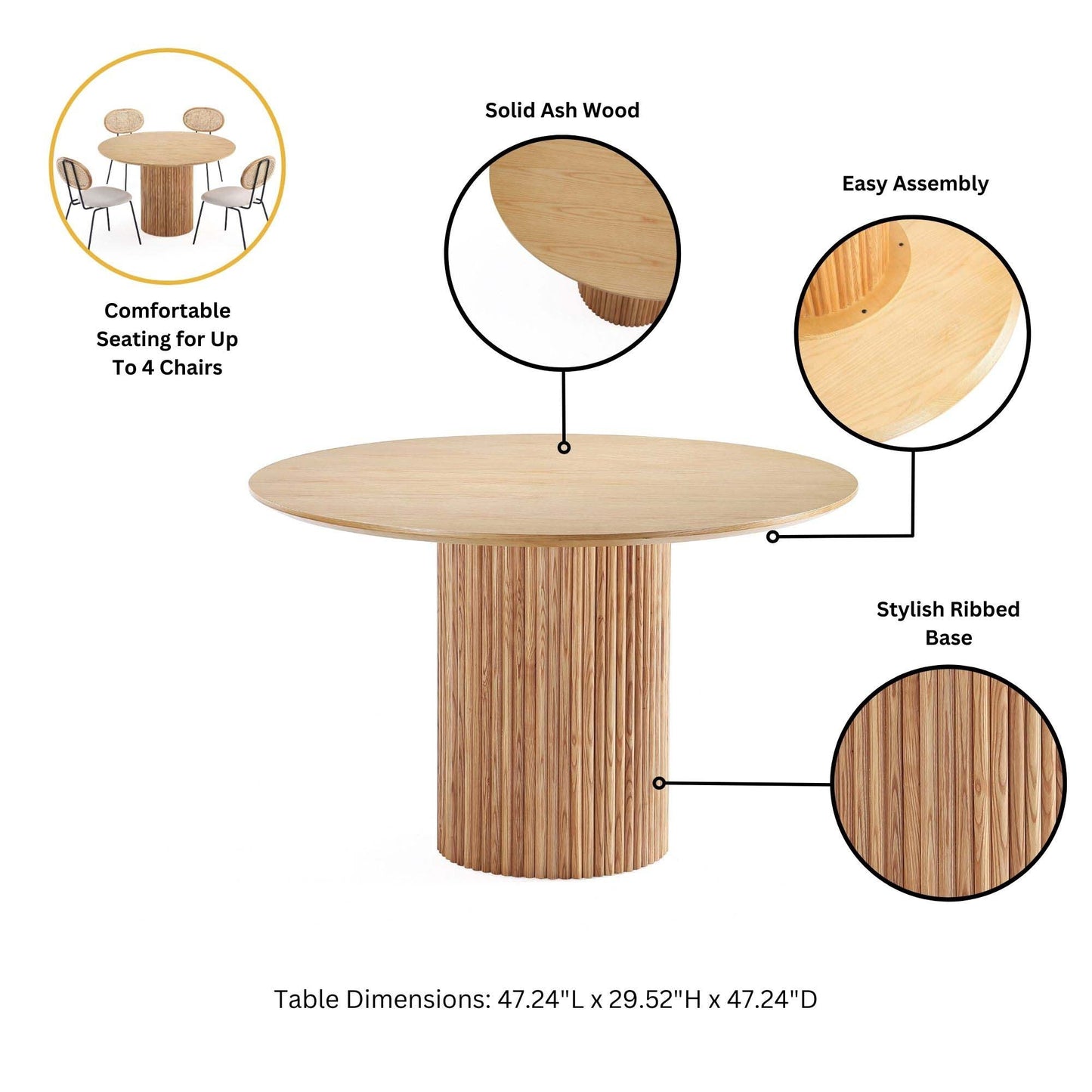 Manhattan Comfort 5-Piece Aspen and Hathaway Dining