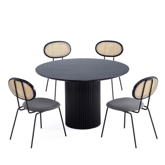 Manhattan Comfort 5-Piece Jardin and Hathaway Dining