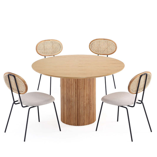 Manhattan Comfort 5-Piece Jardin and Hathaway Dining
