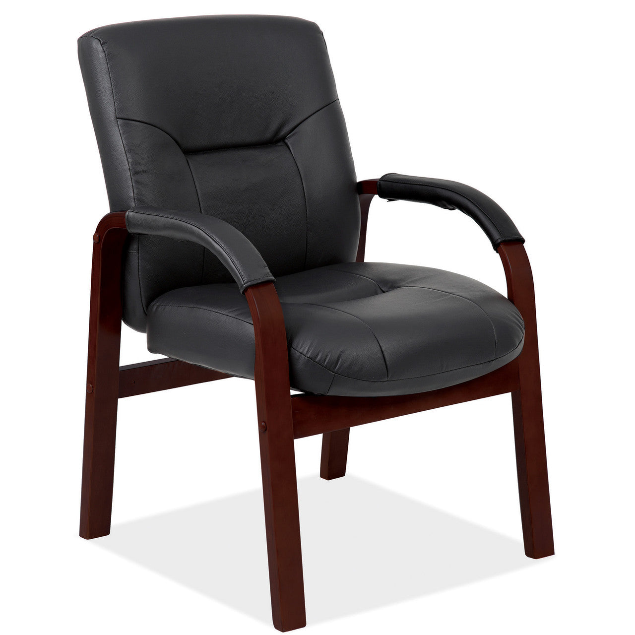 OfficeSource Spencer Collection Guest Chair with Mahogany Frame