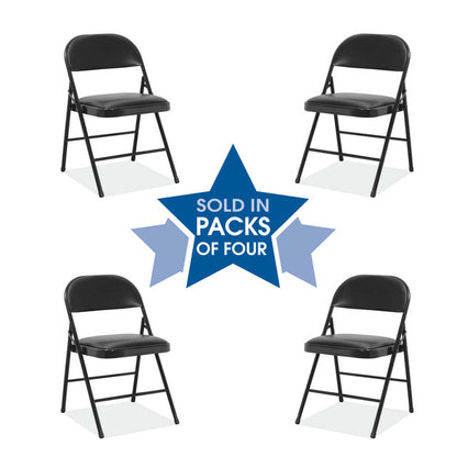 OfficeSource Steel Folding Chairs Steel Folding Chair with Padded Seat and Back