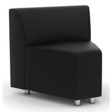 OfficeSource | Integrate | Armless Corner Modular Chair with Silver Post Legs