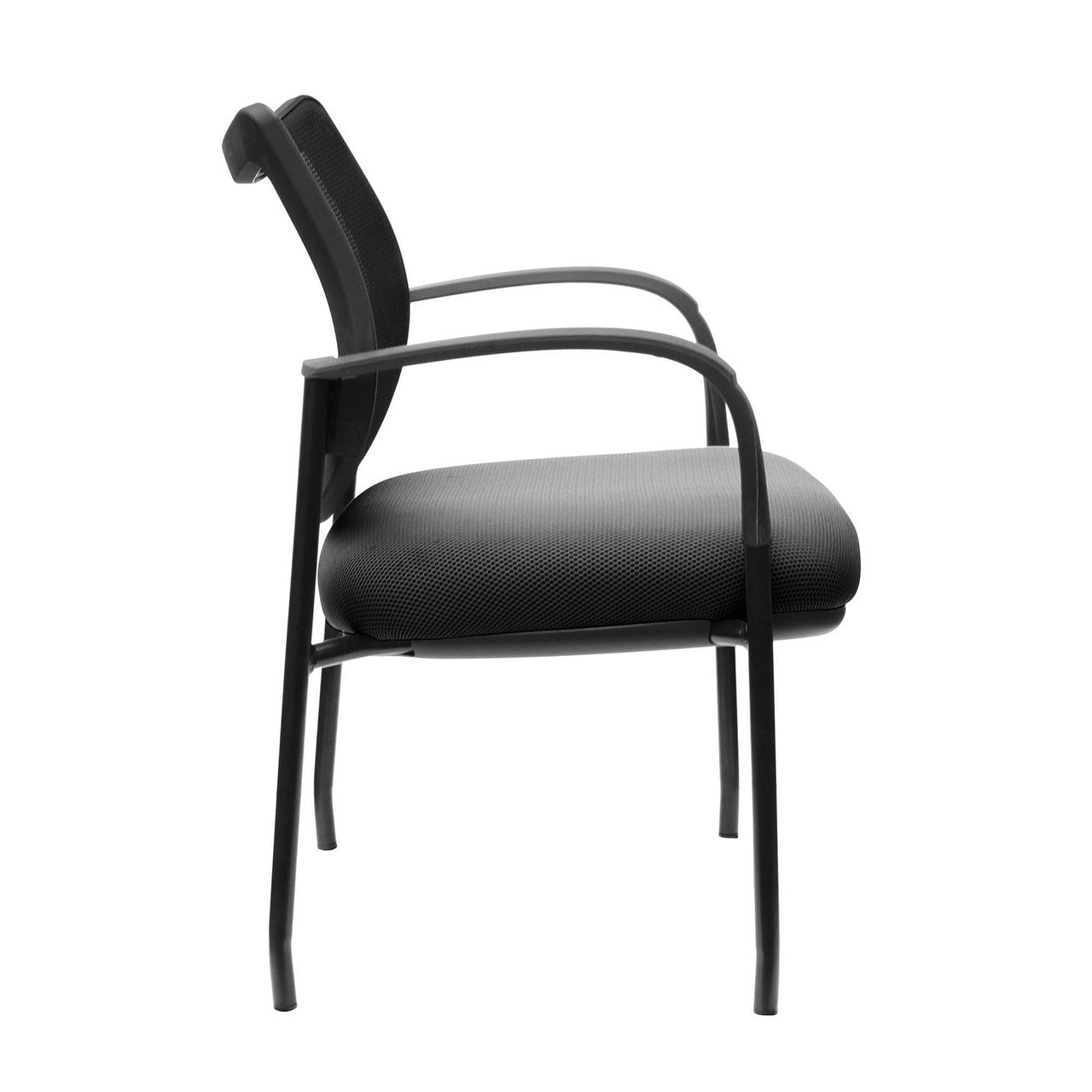 OfficeSource Carson Collection Guest Arm Chair with Black Frame