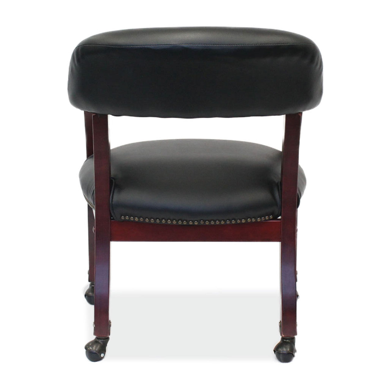 OfficeSource | Lancaster Collection | Guest Chair with Casters and Mahogany Frame