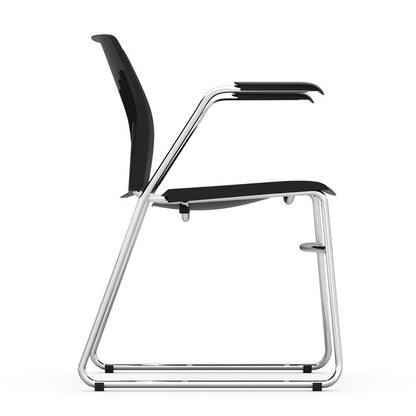 OfficeSource Stacked Seating Stackable Side Chair with Chrome Frame