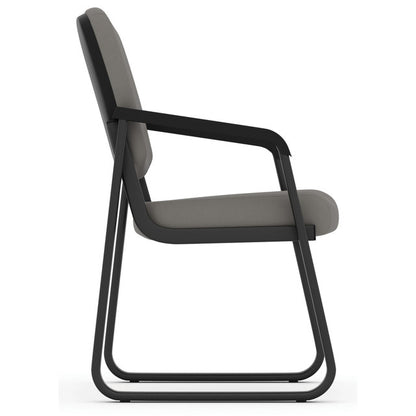 OfficeSource | Value Collection | Sled Base Guest Chair with Antimicrobial Vinyl Upholstery and Black Frame