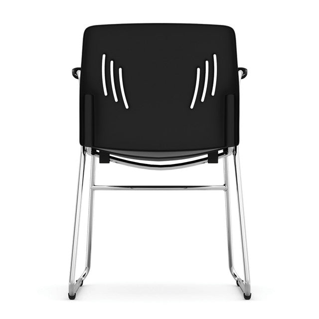 OfficeSource Stacked Seating Stackable Side Chair with Chrome Frame