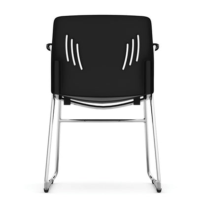 OfficeSource Stacked Seating Stackable Side Chair with Chrome Frame