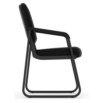 OfficeSource | Value Collection | Sled Base Guest Chair with Antimicrobial Vinyl Upholstery and Black Frame