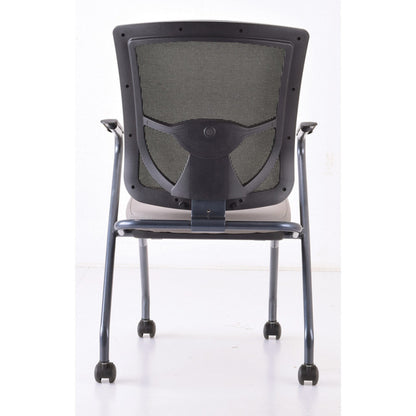 OfficeSource | CoolMesh Pro Collection | Mesh Back Nesting Chair with Antimicrobial Upholstered Seat and Titanium Frame