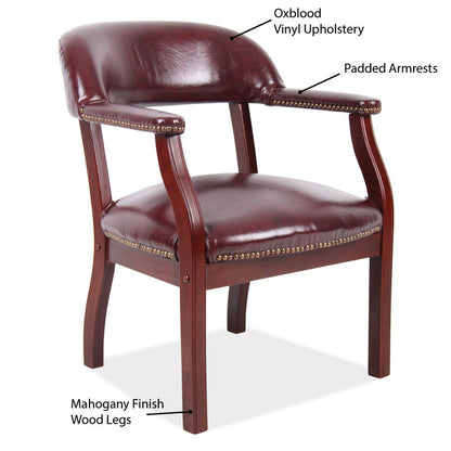 OfficeSource | Lancaster | Guest Chair with Mahogany Frame - 26''D