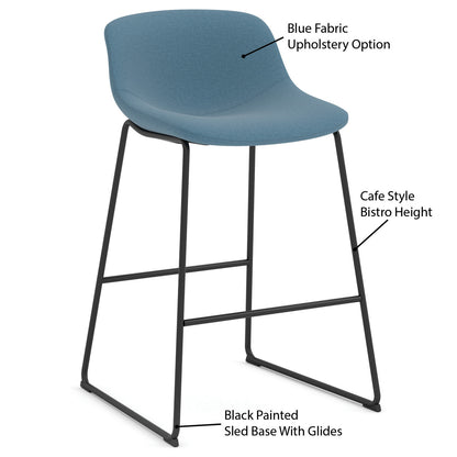 OfficeSource | Willow | Caf?? Height Bistro Stool with Black Sled Base