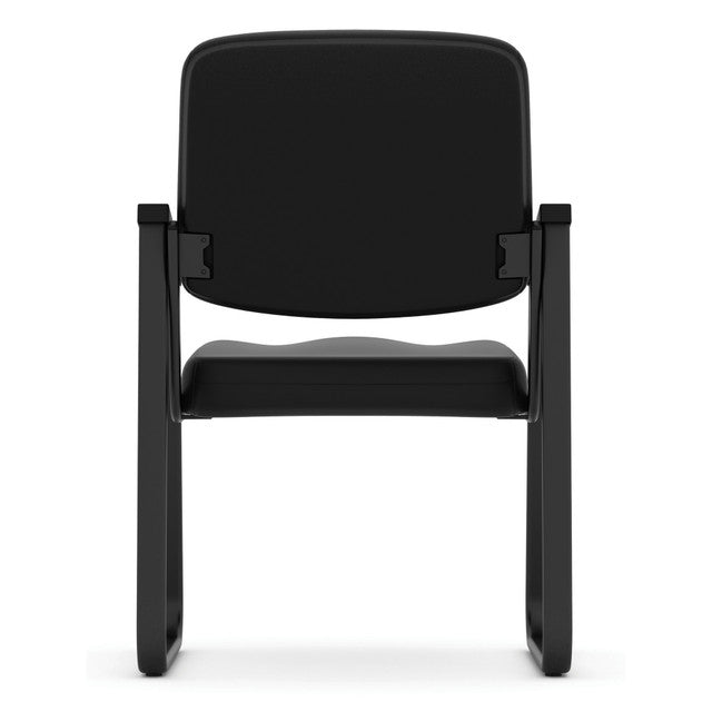 OfficeSource | Value Collection | Sled Base Guest Chair with Antimicrobial Vinyl Upholstery and Black Frame