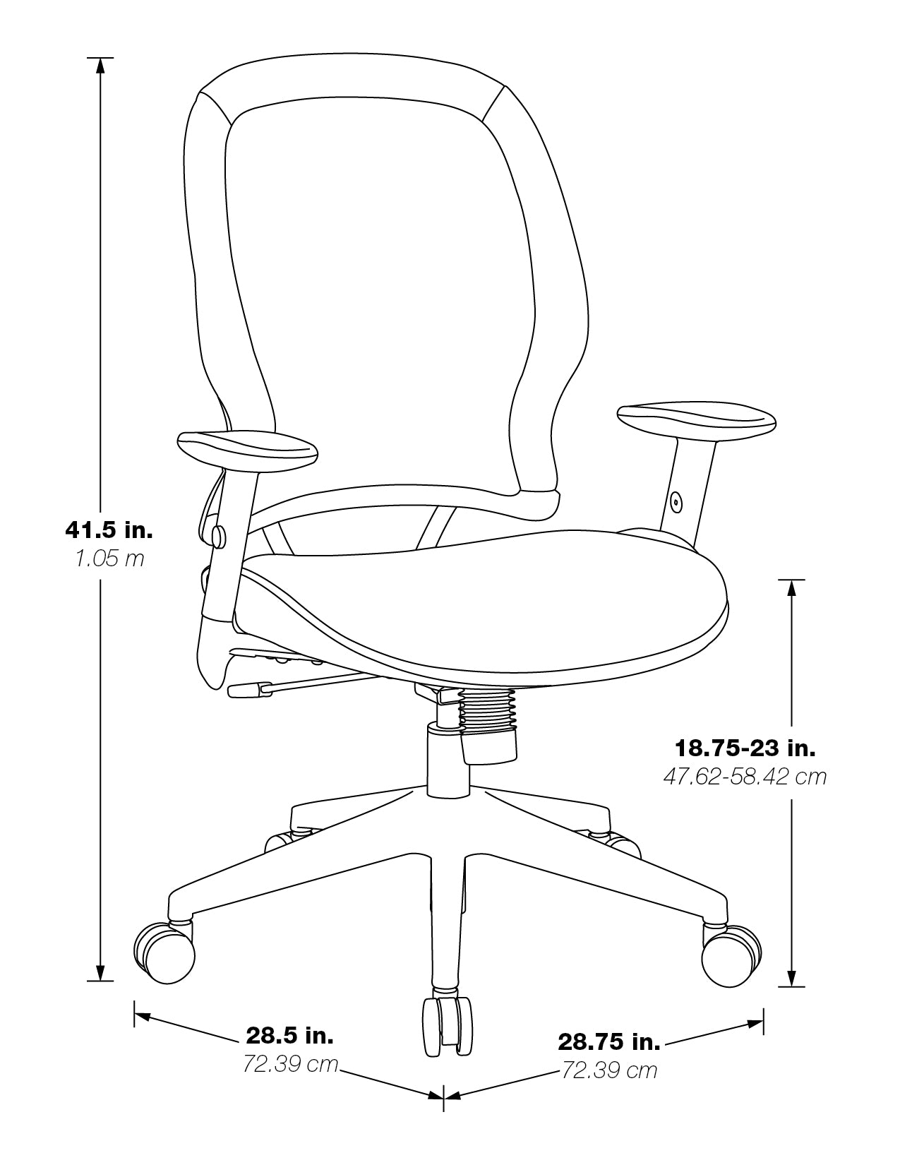 Air Grid® Back and Mesh Seat Manager’s Chair with Adjustable Angled Arms, Adjustable
Lumbar and Angled Nylon Base