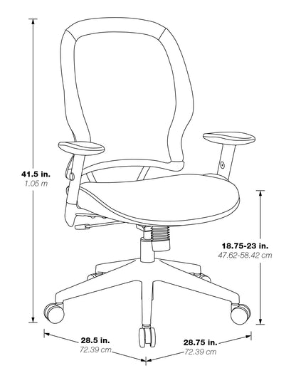 Air Grid® Back and Mesh Seat Manager’s Chair with Adjustable Angled Arms, Adjustable
Lumbar and Angled Nylon Base