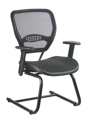 Air Grid® Seat and Back Visitor’s Chair with Adjustable Angled Arms and Sled Base