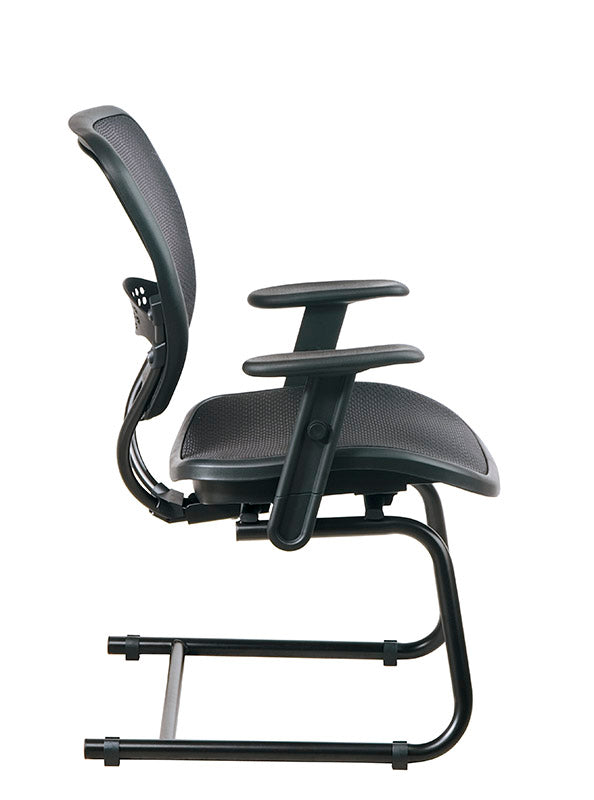 Air Grid® Seat and Back Visitor’s Chair with Adjustable Angled Arms and Sled Base