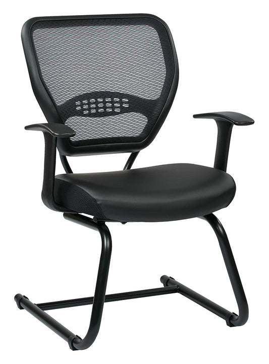 Professional Air Grid® Back Visitor’s Chair with Bonded Leather Seat, Fixed Arms
and Sled Base