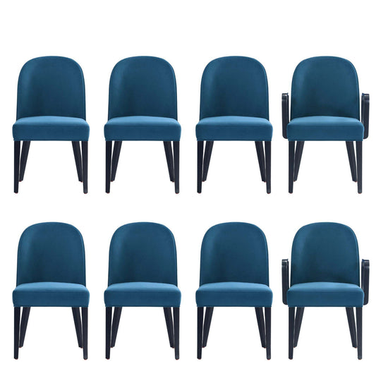 Manhattan Comfort 8-Piece Hillman Dining Chair and Arm Chair